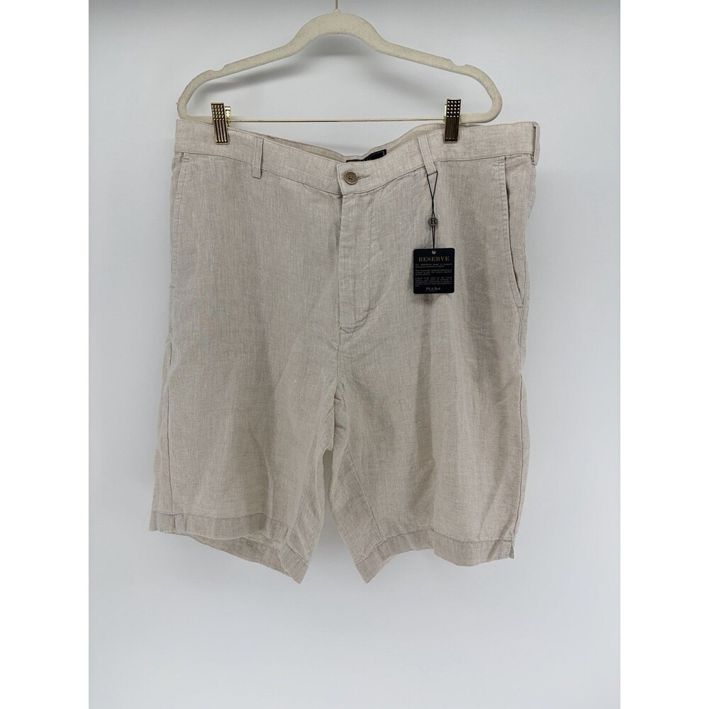 NWT Jos. A. Bank Reserve Men's Beige Linen Shorts Pockets Resort Beach Sz 38 10”